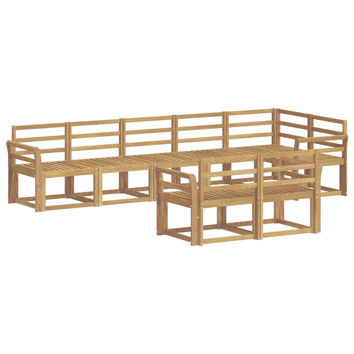 vidaXL Outdoor Sofa Set 8 pcs White Solid Acacia Wood
