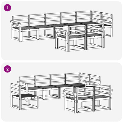 vidaXL Outdoor Sofa Set 8 pcs White Solid Acacia Wood