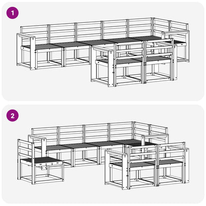 vidaXL Outdoor Sofa Set 8 pcs White Solid Acacia Wood
