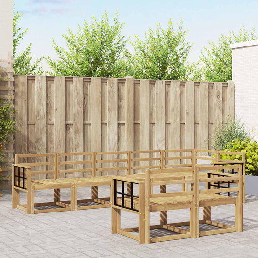vidaXL Outdoor Sofa Set 8 pcs White Solid Acacia Wood