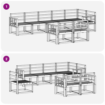 vidaXL Outdoor Sofa Set 8 pcs White Solid Acacia Wood
