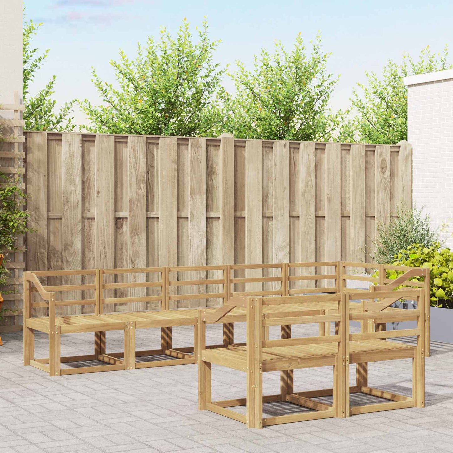 vidaXL Outdoor Sofa Set 8 pcs White Solid Acacia Wood