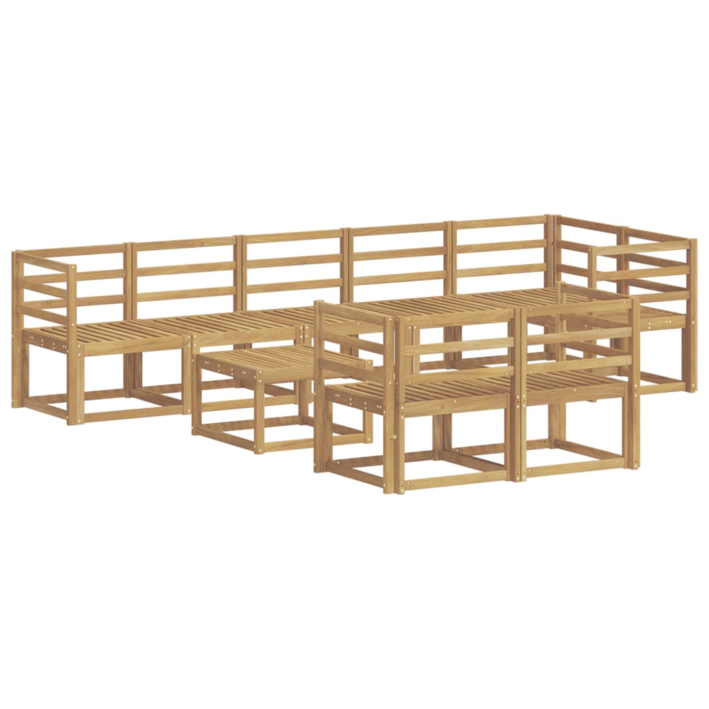 vidaXL Outdoor Sofa Set 9 pcs White Solid Acacia Wood