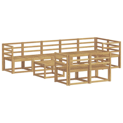 vidaXL Outdoor Sofa Set 9 pcs White Solid Acacia Wood