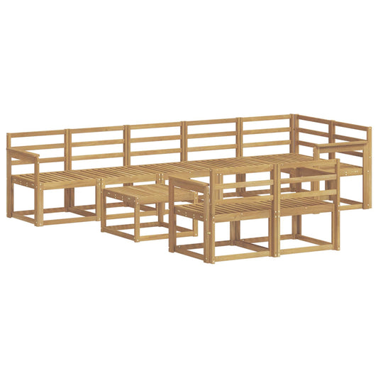 vidaXL Outdoor Sofa Set 9 pcs White Solid Acacia Wood