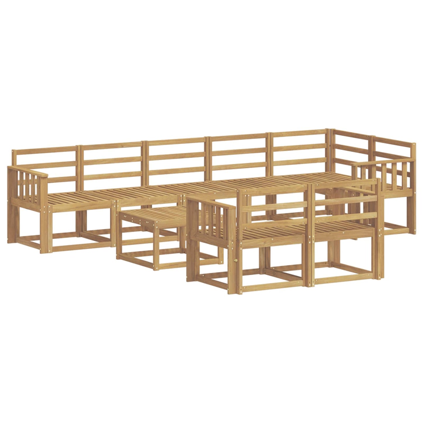 vidaXL Outdoor Sofa Set 9 pcs White Solid Acacia Wood