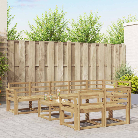 vidaXL Outdoor Sofa Set 9 pcs White Solid Acacia Wood