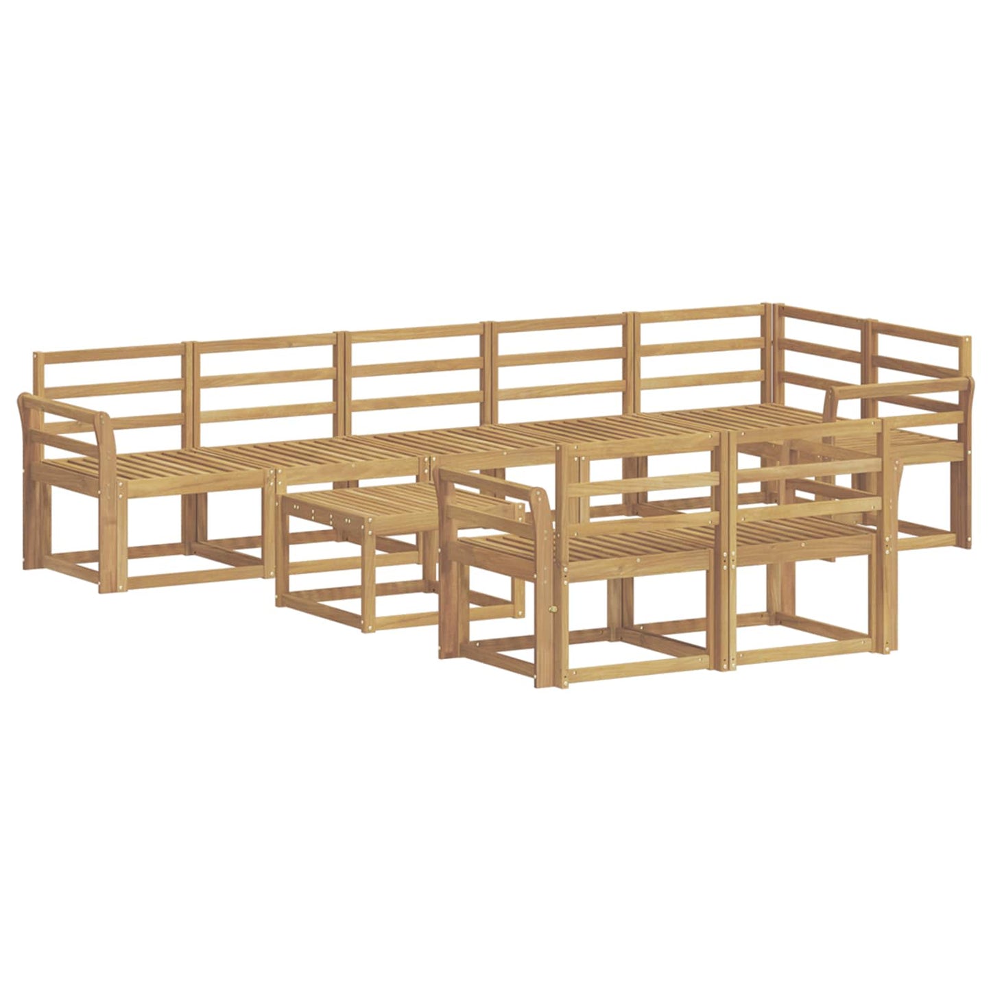 vidaXL Outdoor Sofa Set 9 pcs White Solid Acacia Wood