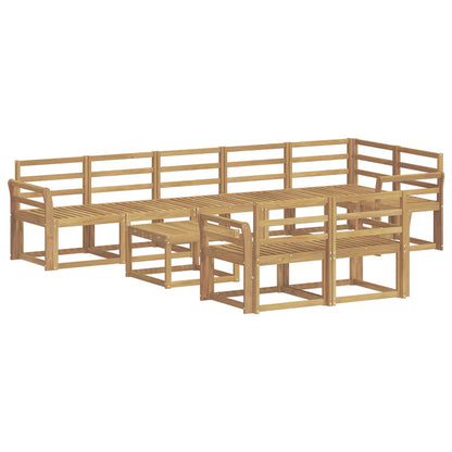vidaXL Outdoor Sofa Set 9 pcs White Solid Acacia Wood
