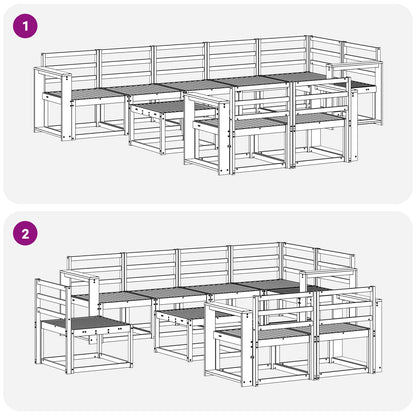 vidaXL Outdoor Sofa Set 9 pcs White Solid Acacia Wood