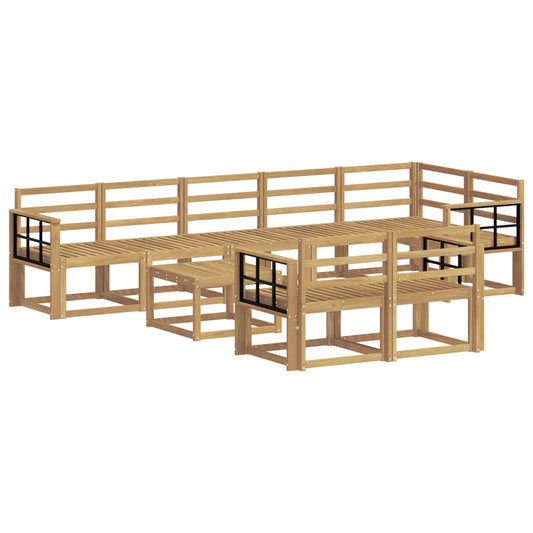 vidaXL Outdoor Sofa Set 9 pcs White Solid Acacia Wood