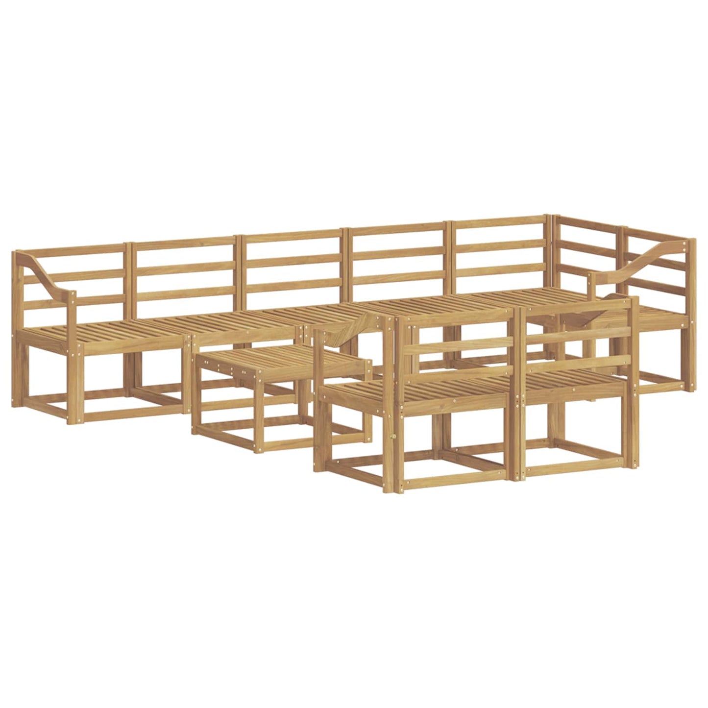 vidaXL Outdoor Sofa Set 9 pcs White Solid Acacia Wood