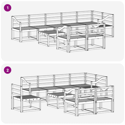 vidaXL Outdoor Sofa Set 9 pcs White Solid Acacia Wood