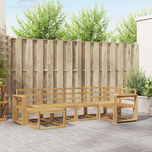 vidaXL Outdoor Sofa Set 6 pcs White Solid Acacia Wood