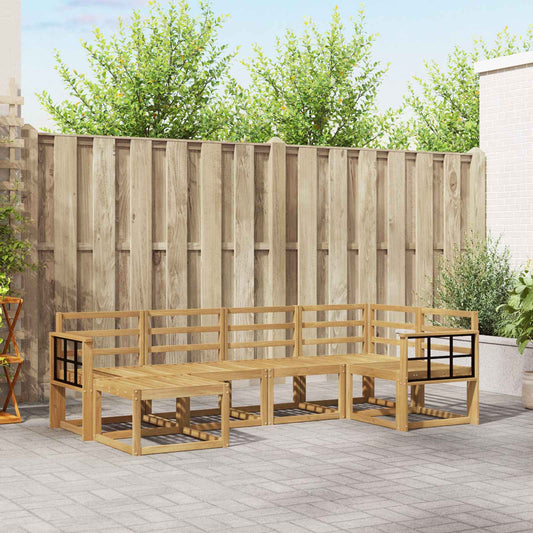 vidaXL Outdoor Sofa Set 6 pcs White Solid Acacia Wood