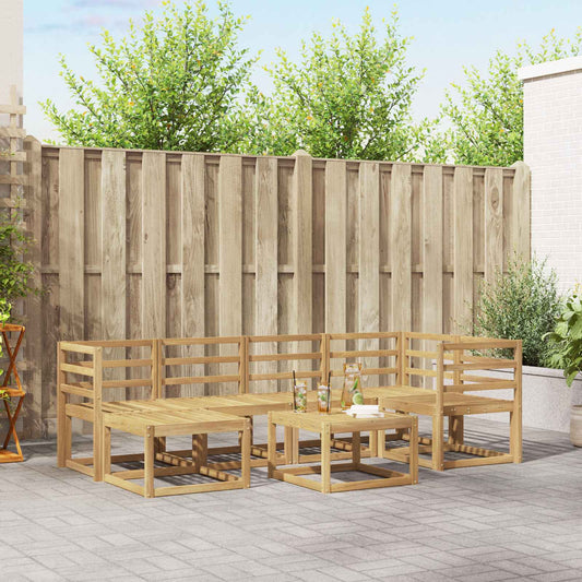 vidaXL Outdoor Sofa Set 7 pcs White Solid Acacia Wood