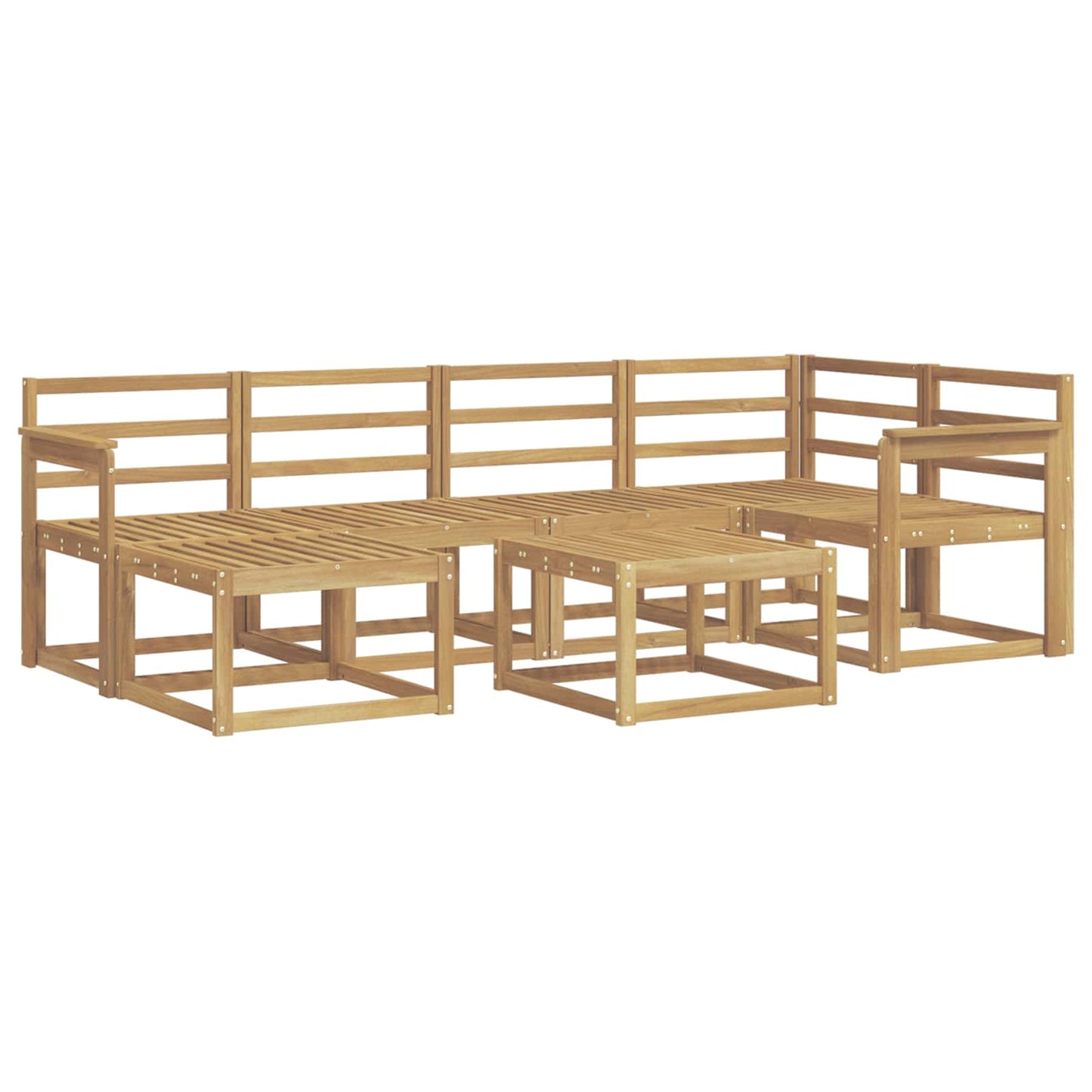 vidaXL Outdoor Sofa Set 7 pcs White Solid Acacia Wood