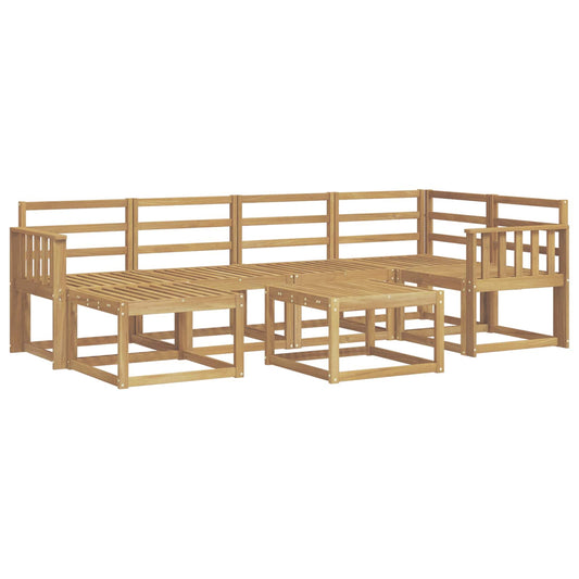 vidaXL Outdoor Sofa Set 7 pcs White Solid Acacia Wood