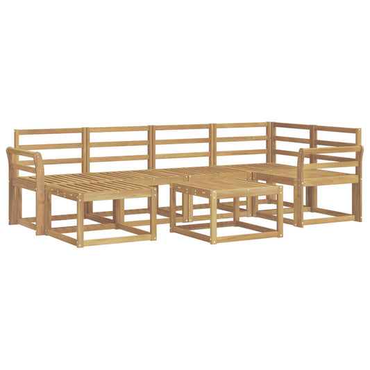 vidaXL Outdoor Sofa Set 7 pcs White Solid Acacia Wood