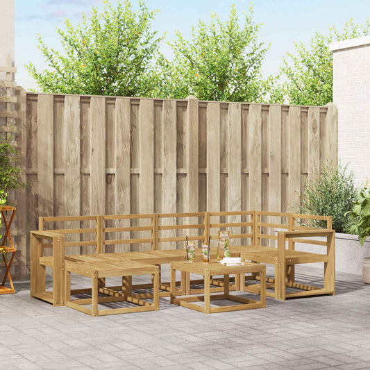 vidaXL Outdoor Sofa Set 7 pcs White Solid Acacia Wood