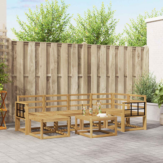 vidaXL Outdoor Sofa Set 7 pcs White Solid Acacia Wood