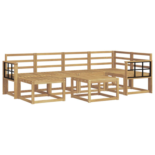 vidaXL Outdoor Sofa Set 7 pcs White Solid Acacia Wood