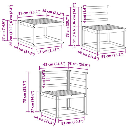 vidaXL Outdoor Sofa Set 7 pcs White Solid Acacia Wood