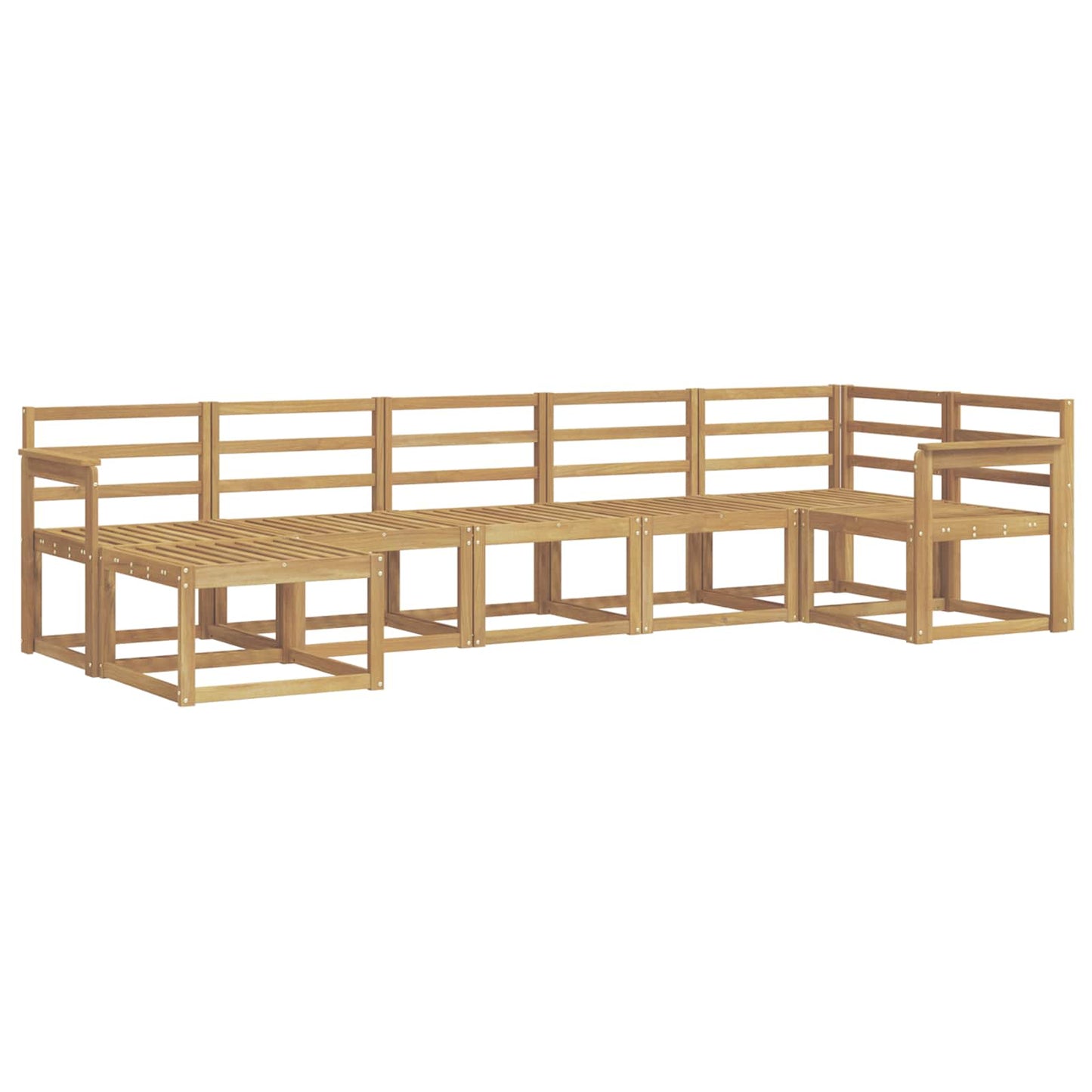 vidaXL Outdoor Sofa Set 7 pcs White Solid Acacia Wood