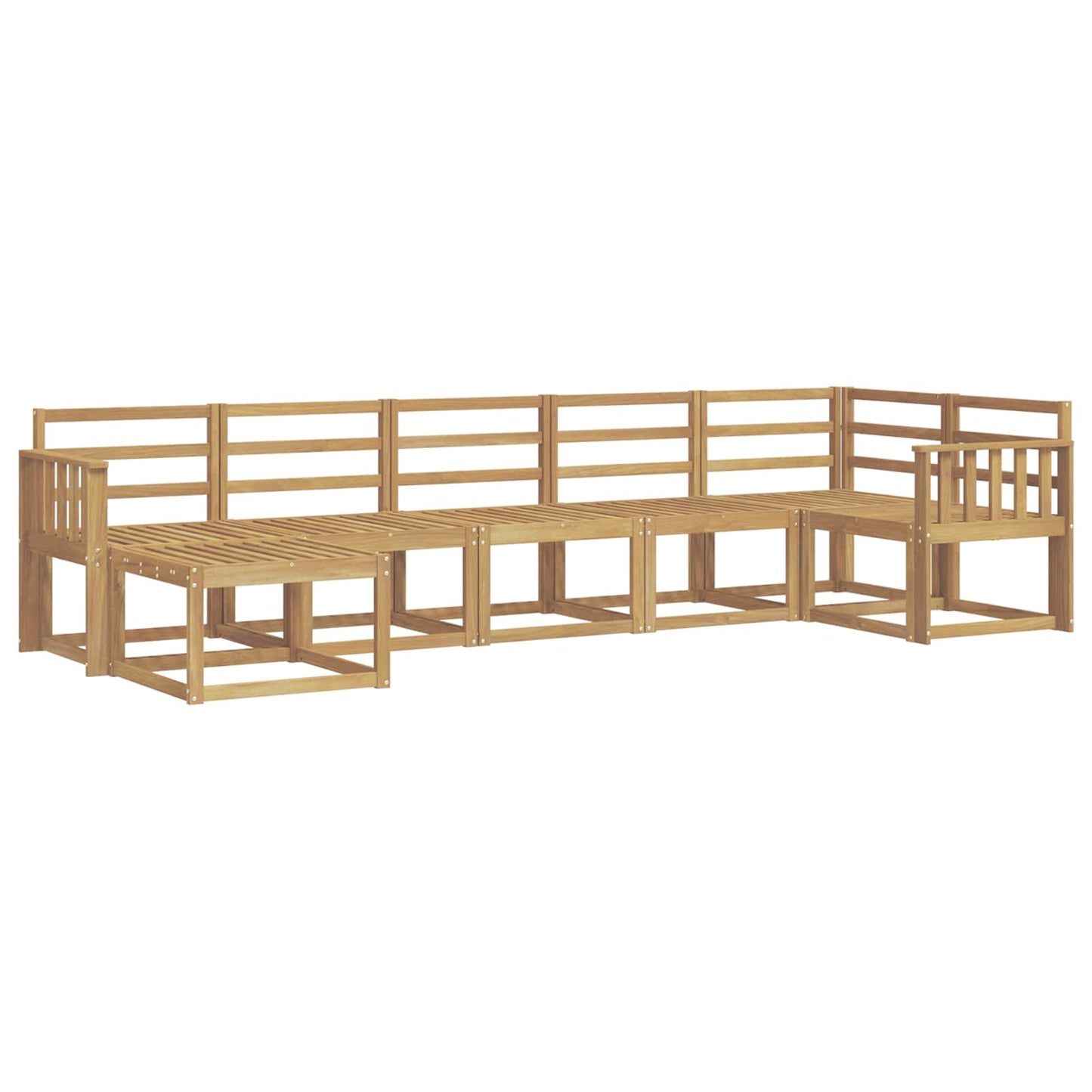 vidaXL Outdoor Sofa Set 7 pcs White Solid Acacia Wood