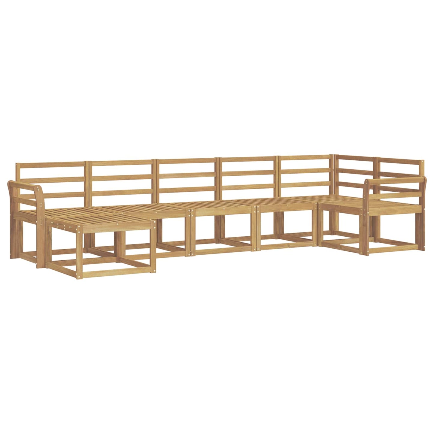 vidaXL Outdoor Sofa Set 7 pcs White Solid Acacia Wood