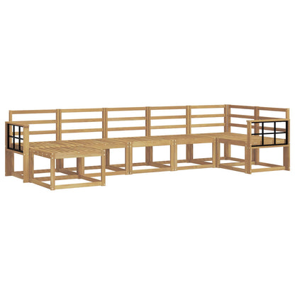 vidaXL Outdoor Sofa Set 7 pcs White Solid Acacia Wood