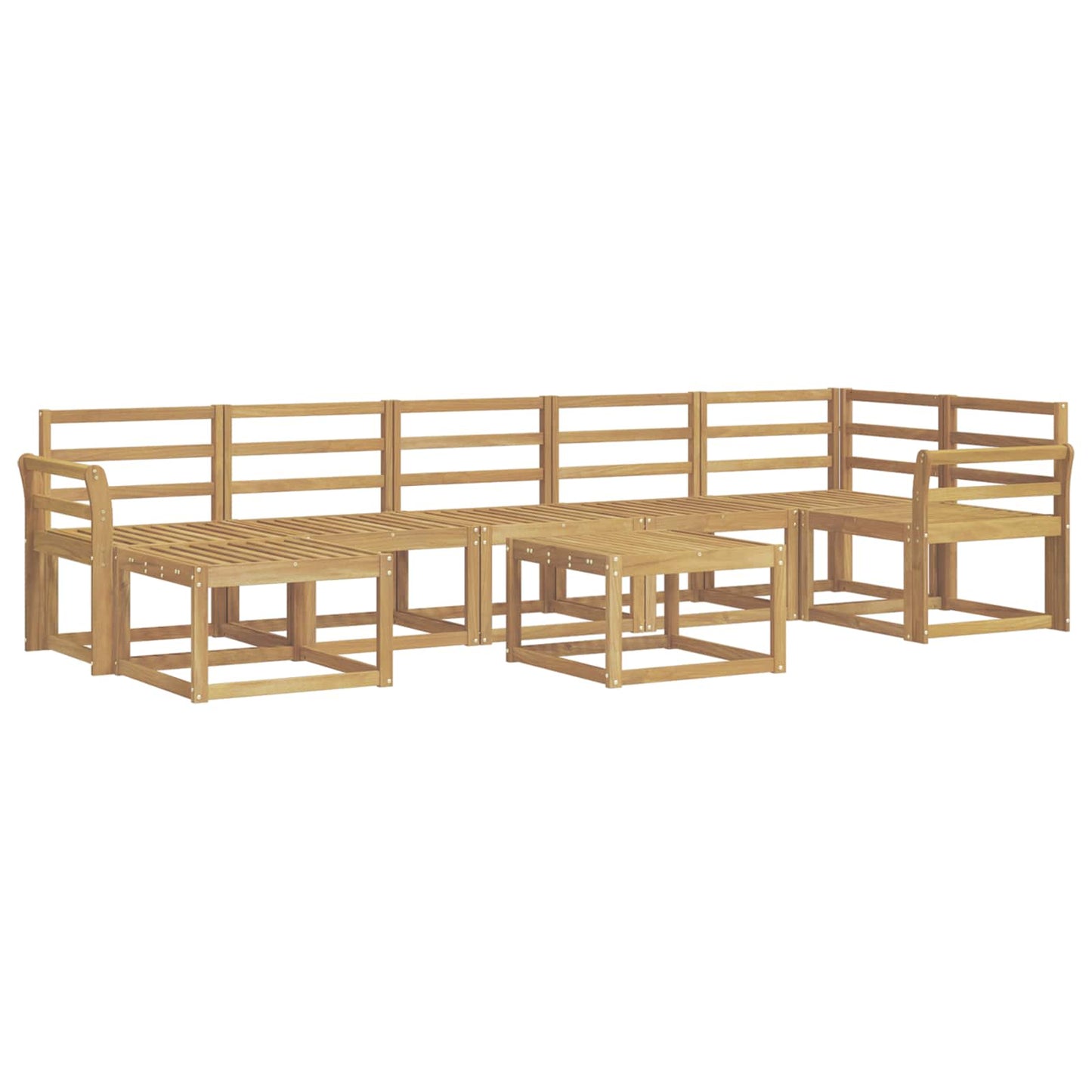 vidaXL Outdoor Sofa Set 8 pcs White Solid Acacia Wood