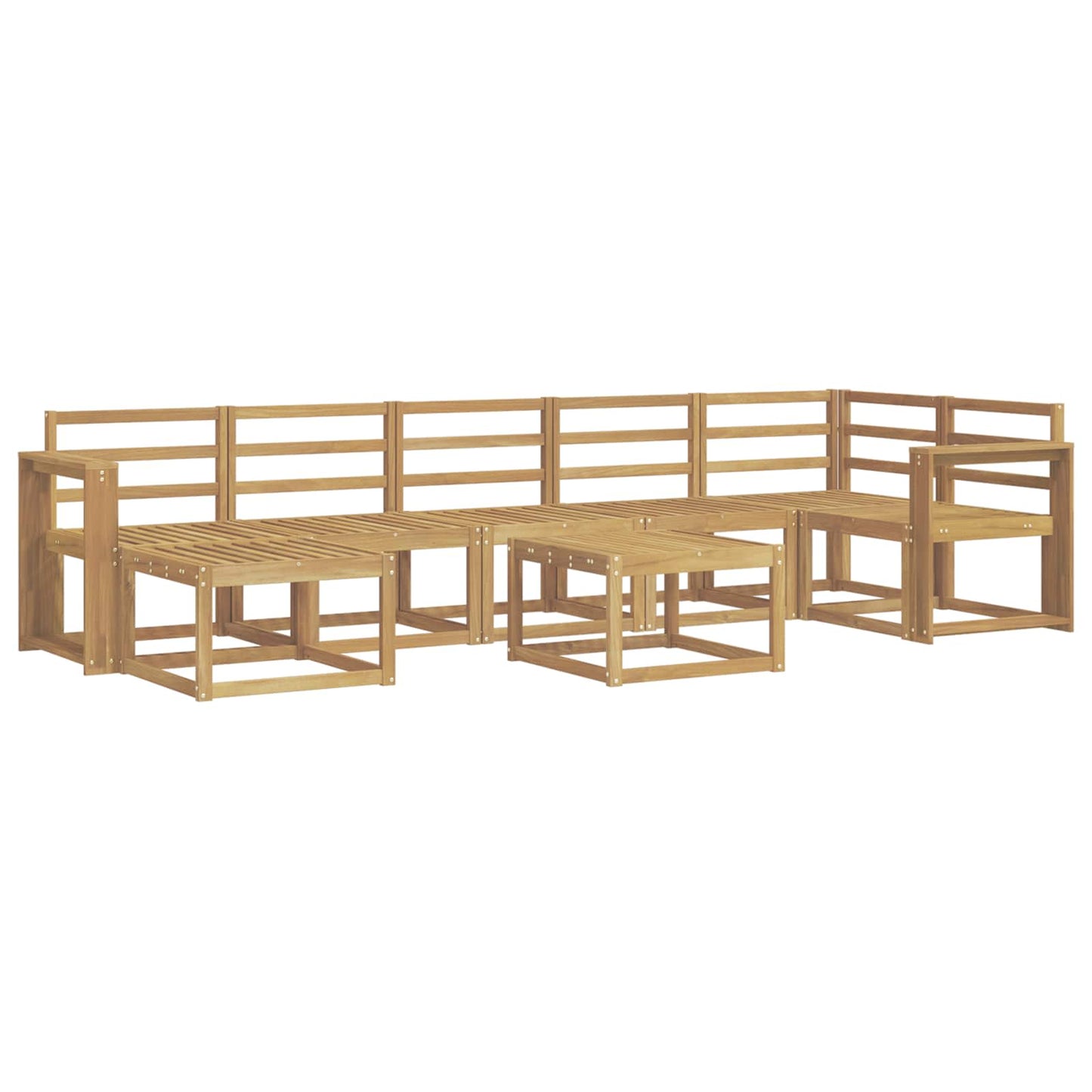 vidaXL Outdoor Sofa Set 8 pcs White Solid Acacia Wood