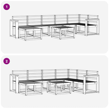vidaXL Outdoor Sofa Set 8 pcs White Solid Acacia Wood