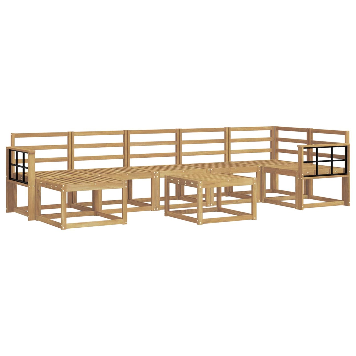 vidaXL Outdoor Sofa Set 8 pcs White Solid Acacia Wood