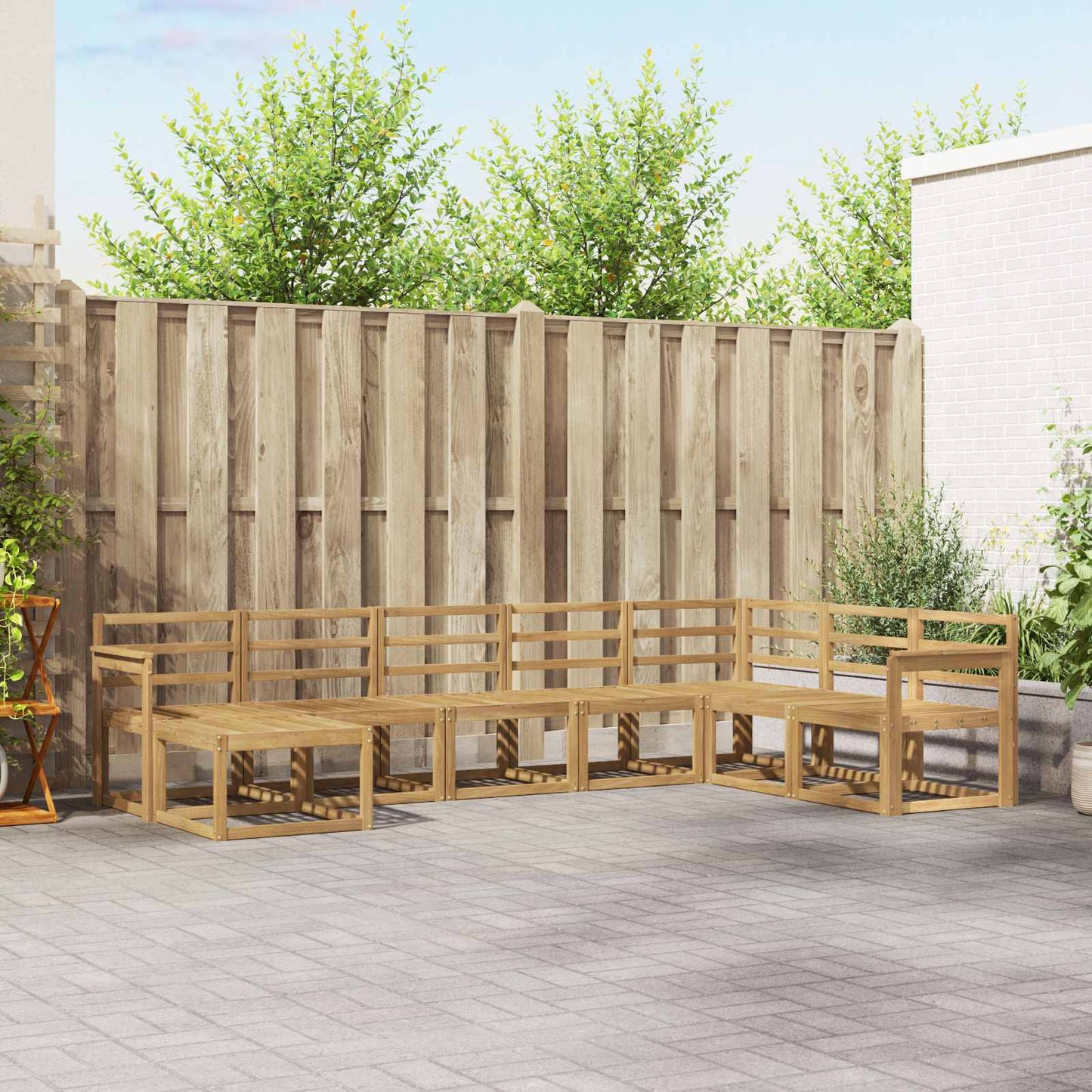 vidaXL Outdoor Sofa Set 8 pcs White Solid Acacia Wood