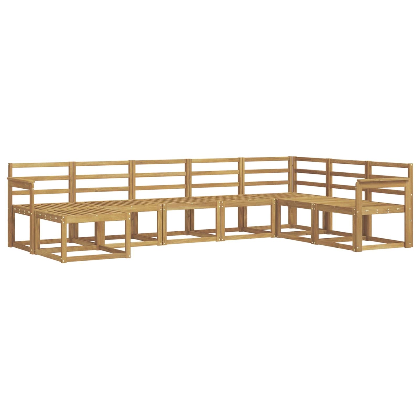 vidaXL Outdoor Sofa Set 8 pcs White Solid Acacia Wood