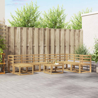 vidaXL Outdoor Sofa Set 9 pcs White Solid Acacia Wood