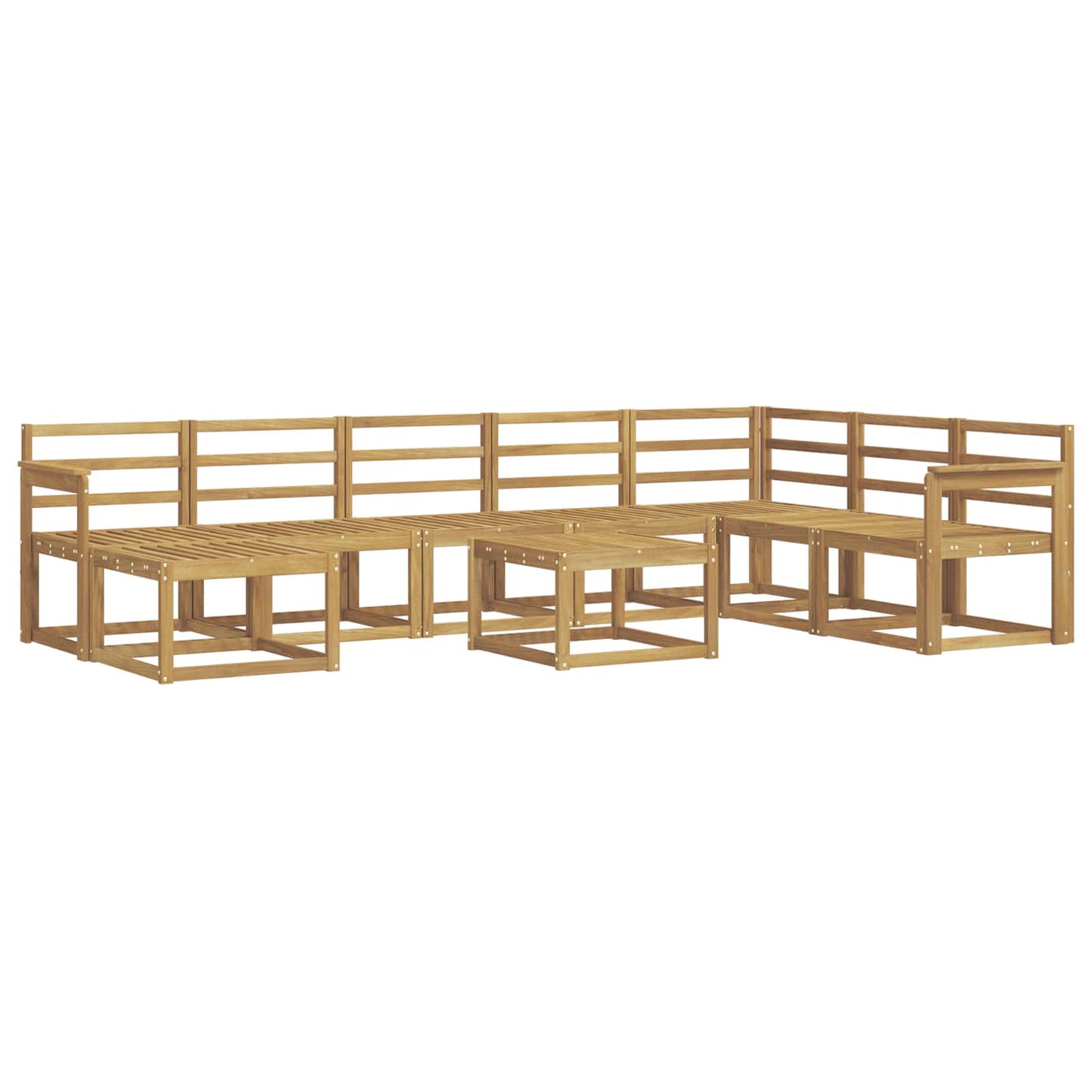 vidaXL Outdoor Sofa Set 9 pcs White Solid Acacia Wood