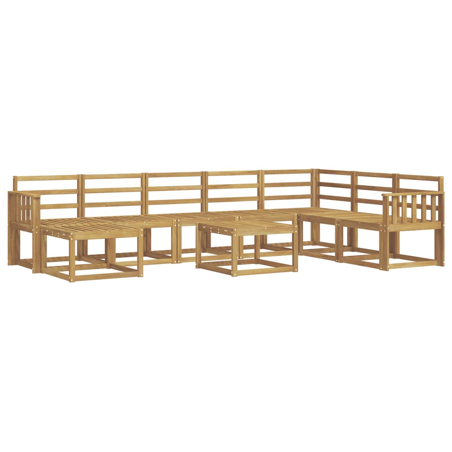 vidaXL Outdoor Sofa Set 9 pcs White Solid Acacia Wood