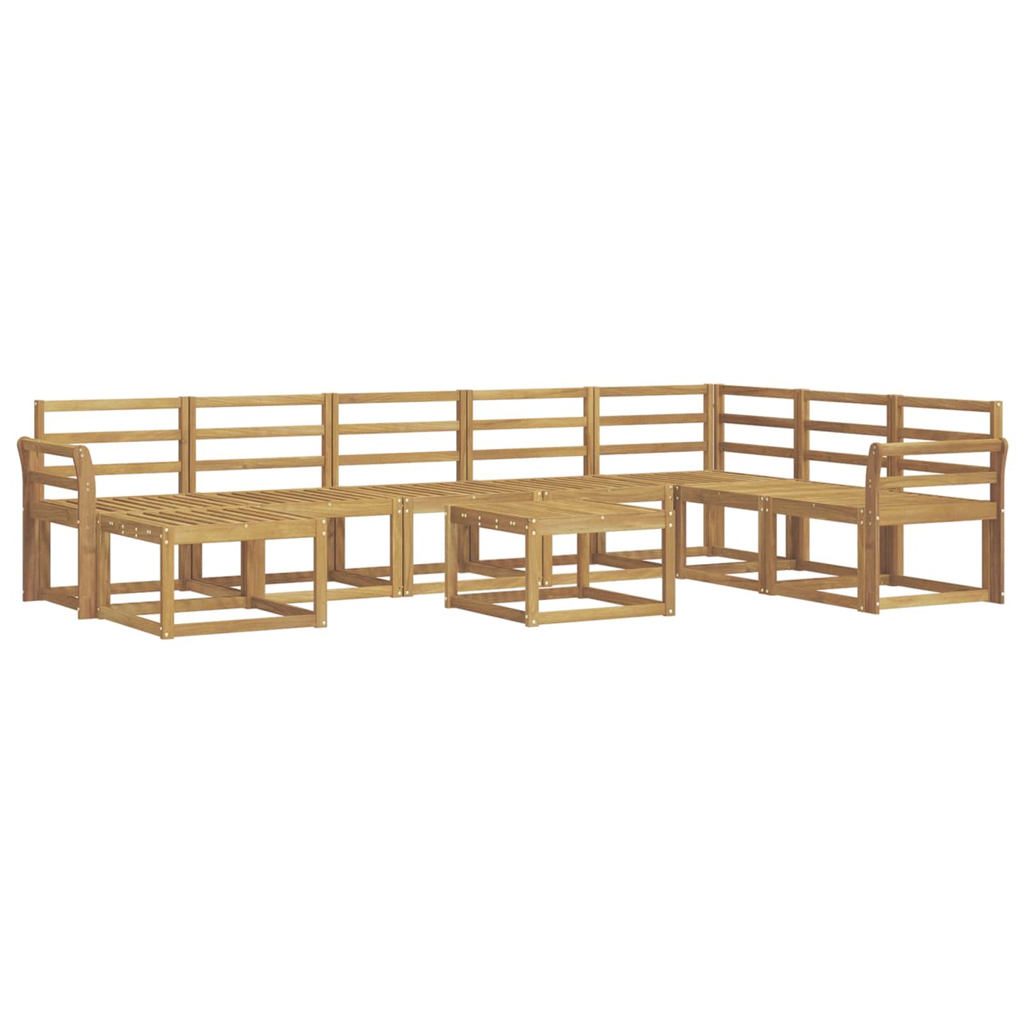 vidaXL Outdoor Sofa Set 9 pcs White Solid Acacia Wood