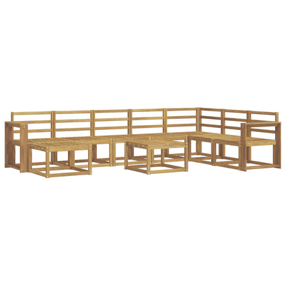 vidaXL Outdoor Sofa Set 9 pcs White Solid Acacia Wood