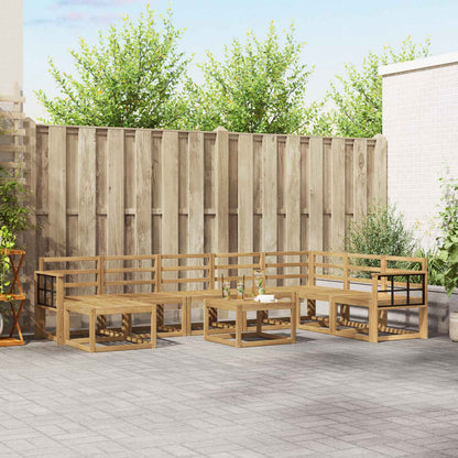 vidaXL Outdoor Sofa Set 9 pcs White Solid Acacia Wood