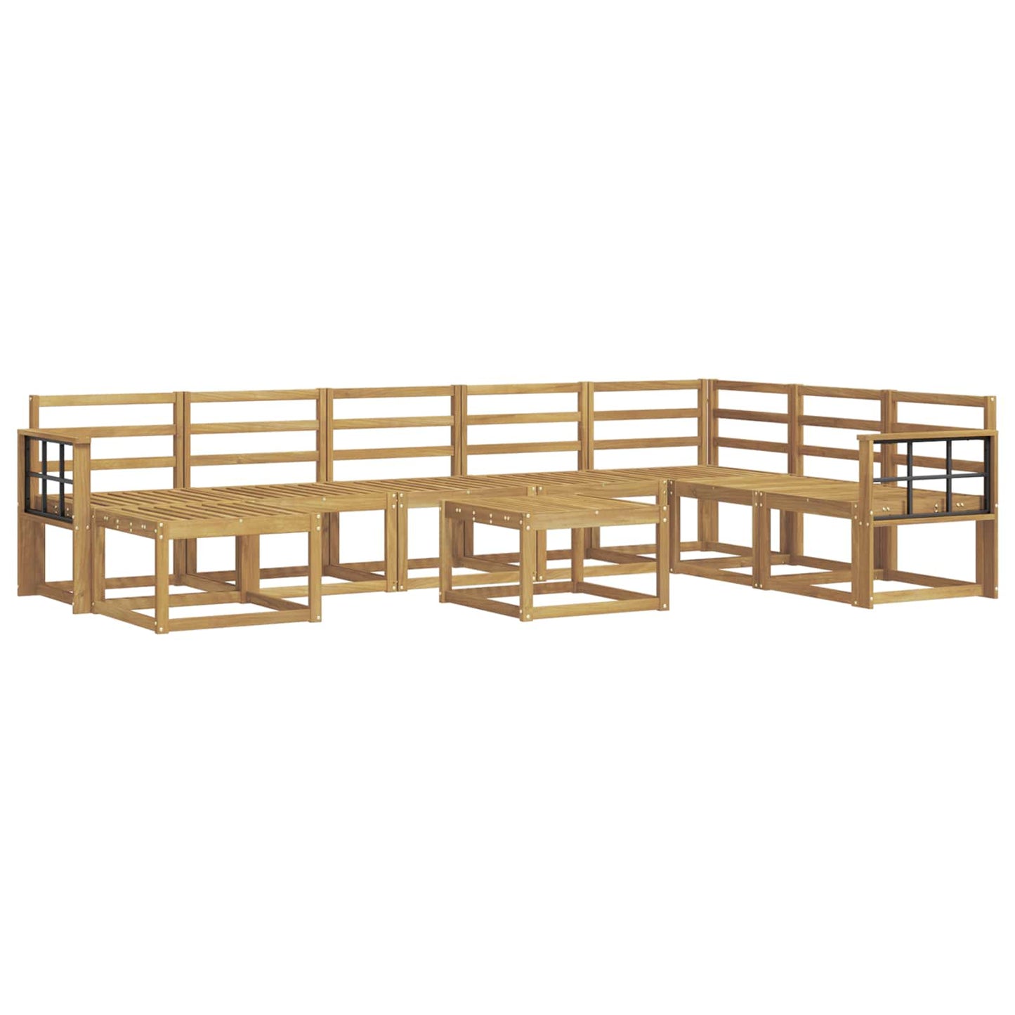 vidaXL Outdoor Sofa Set 9 pcs White Solid Acacia Wood