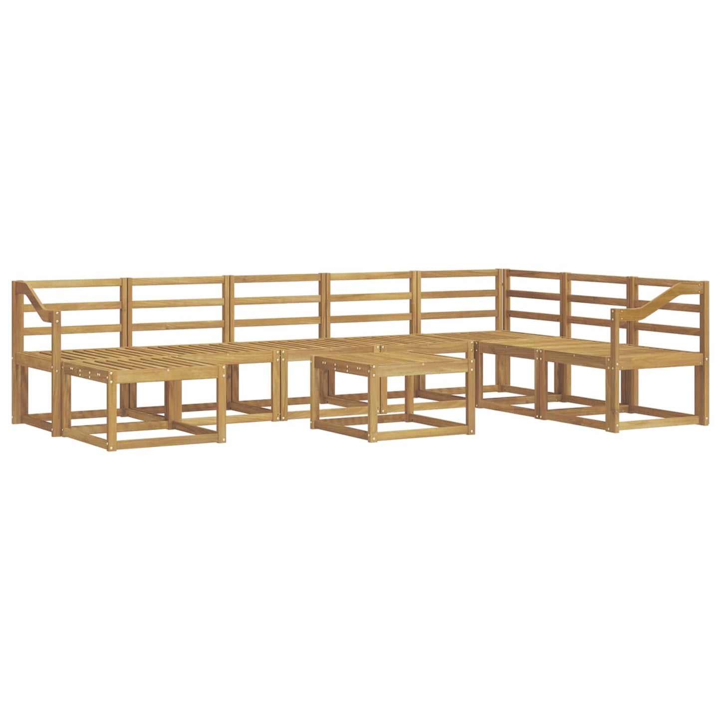 vidaXL Outdoor Sofa Set 9 pcs White Solid Acacia Wood