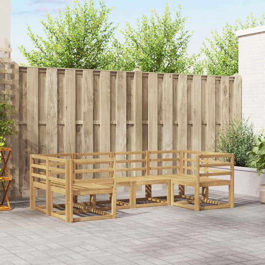 vidaXL Outdoor Sofa Set 6 pcs White Solid Acacia Wood