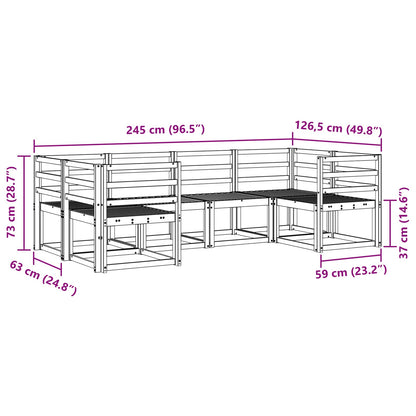 vidaXL Outdoor Sofa Set 6 pcs White Solid Acacia Wood