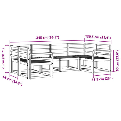 vidaXL Outdoor Sofa Set 6 pcs White Solid Acacia Wood