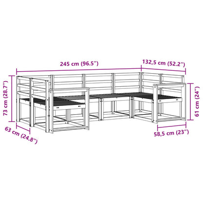 vidaXL Outdoor Sofa Set 6 pcs White Solid Acacia Wood
