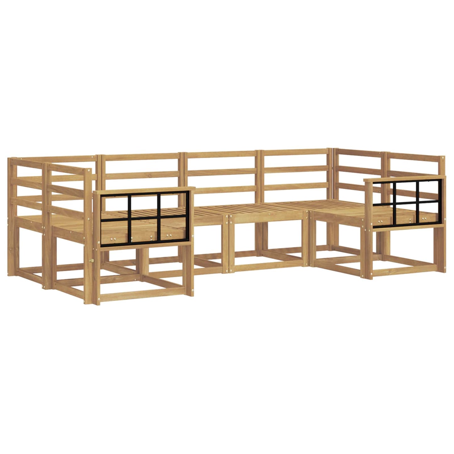vidaXL Outdoor Sofa Set 6 pcs White Solid Acacia Wood